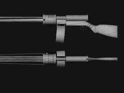 Rotary Cannon Machine Gun Free low-poly 3D model