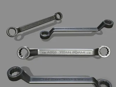 wrench Low-poly 3D model 5