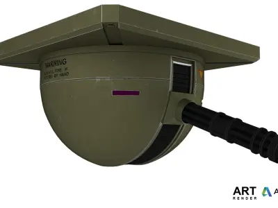 Ceiling Turret  Low-poly 3D model