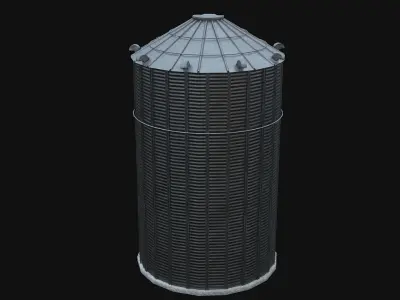 Grain silo2 Low-poly 3D model