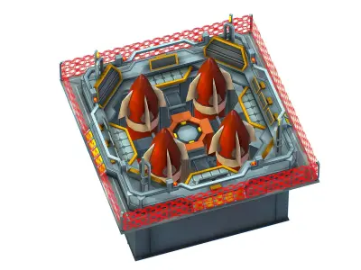 isometrical bomb torpedo launcher upgrade 03 Low-poly 3D model