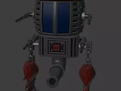 Rigged and Animated Mech Low-poly 3D model