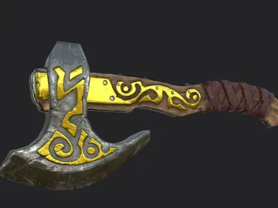 Low Poly RPG Axe Low-poly 3D model