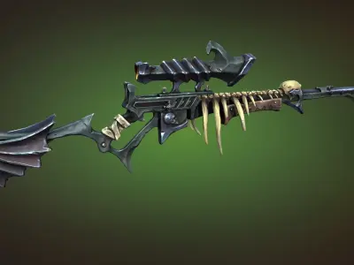 Undead sniper rifle Low-poly 3D model