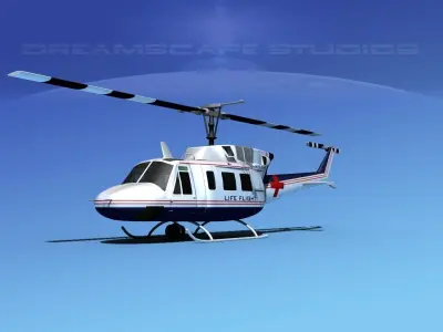 Bell 212 Life Flight 3D model