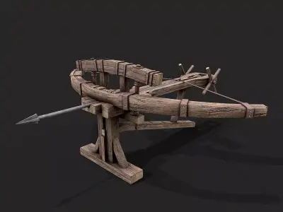 Medieval Siege Ballista Launcher 1  Low-poly 3D model