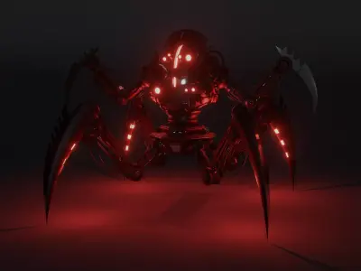 Sci Fi Spider Robot Free 3D model