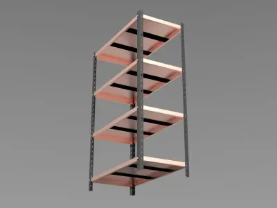 INDUSTRIAL STEEL SHELF Free 3D model