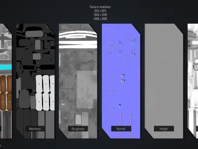 Sci fi blaster Low-poly 3D model