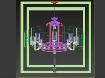 Chinese  Enamel chandelier 3D model
