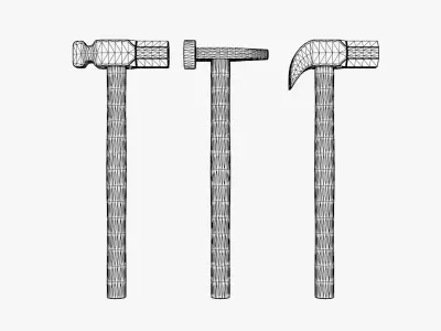 Medieval Blacksmith Hammer Set Low-poly 3D model