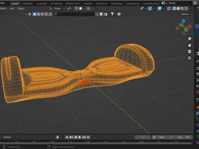 Futuristic Hoverboard 3D Model  PBR Textures Game Ready Low-poly 3D model