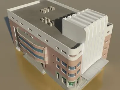 Photorealistic Low Poly Building 3D model get