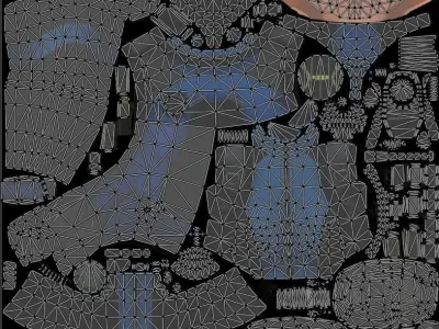 Female servival Game Ready rigged character Low-poly 3D model