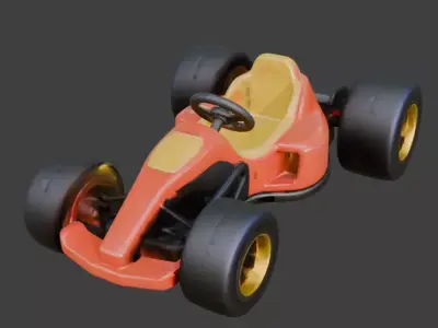 Stylized Racing Go-Kart 3D Low-poly 3D model
