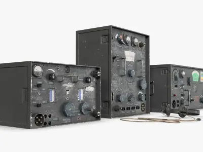 German Radio WWII Low-poly 3D model