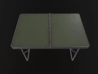Military metal table 3D Model Low-poly 3D model
