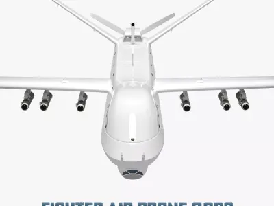 Fighter Air Drone Qods Low and High Poly Low-poly 3D model