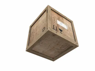 Old Wooden Cargo Crate 3 PBR Low-poly 3D model