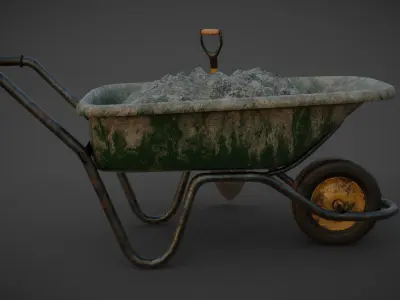 wheel barrow Low-poly 3D model shop