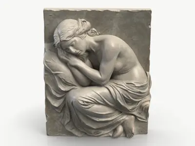 Basrelief Sleeping Woman 3D model