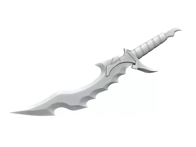 Simple lowpoly fantasy sword modeling Low-poly 3D model 8