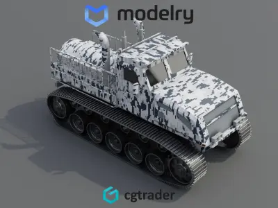 Snowcat Tracked Vehicle 3D model