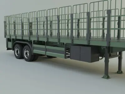 truck trailer 3 model 3D model 3D model