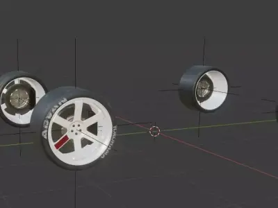 TE37 Rims with Advan Yokohama Tires Free 3D model