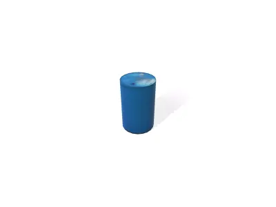 Low Poly Blue Barrel 3D Model Low-poly 3D model