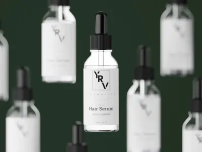 Glass Dropper with Rubber Tip and Box 3D Model 3D model