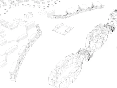 Urban highrise building ancillary building commercial building 3D model buy