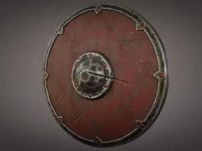 Viking Shield Low-poly 3D model 30