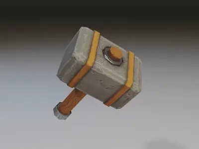 Stylized Hammer Free low-poly 3D model