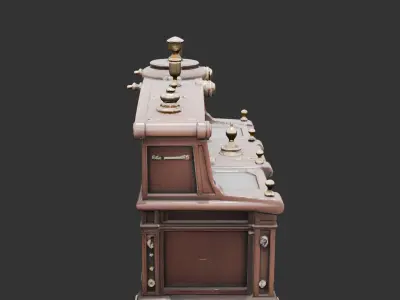 Steampunk Airship Control Console Low-poly 3D model