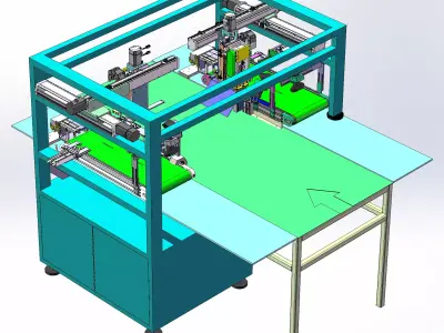 Dual-station real-time printing and labeling machine 3D model