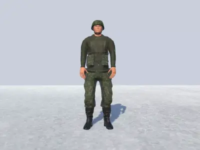 soldier Avatar Rigged Low-poly 3D model
