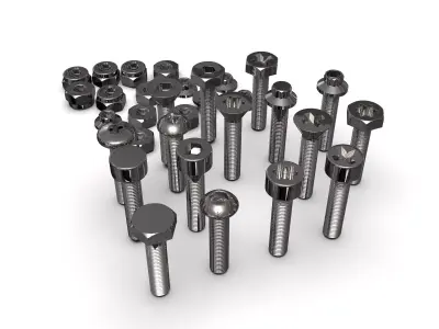 Bolt and nuts  3d model 3D model