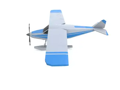 Low-poly Floatplane PBR Free low-poly 3D model