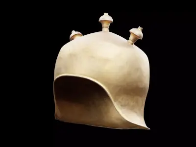 Three Spike Helmet  Low-poly 3D model