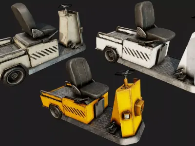 Luggage Vehicle PBR Low-poly 3D model