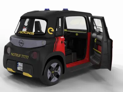 Opel Rock-e 2020  Fire  Service HQ interior 3D model