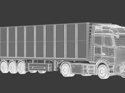 Mercedes-Benz eActros 600 with Trailer 3D model