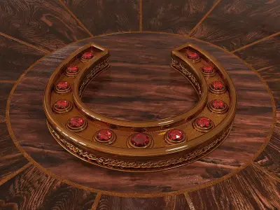Horseshoe with stones 3D model