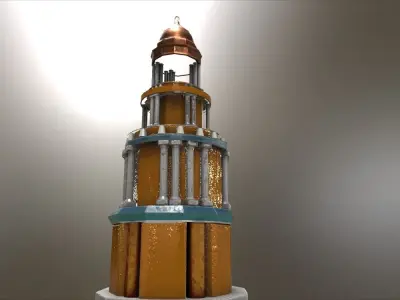 Church ruins Low-poly 3D model