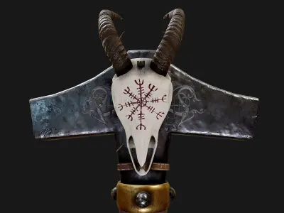 Two Handed Mjolnir Low-poly 3D model