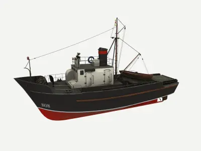 Fishing boat PBR Low-poly 3D model by we3d1234
