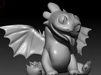 baby toothless 3D print model