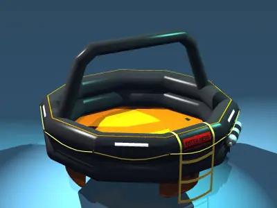 Rescue liferaft set 3D model