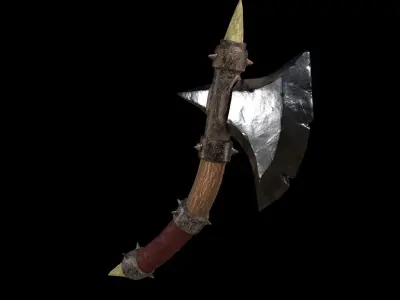 Stylized Weapon Axe Low-poly 3D model